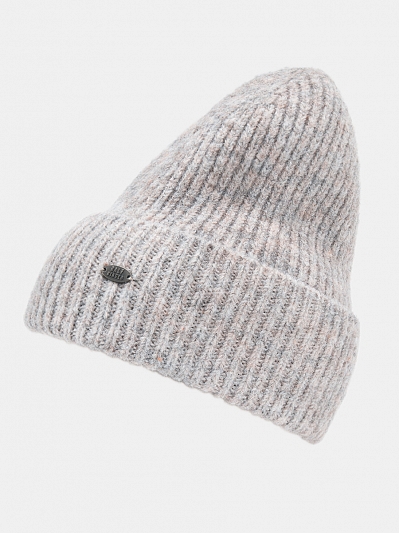 Шапка женская с шерстью, бежевая