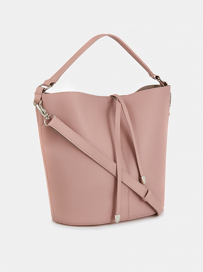 Сумка женская хобо, розовая, 35х26,5х12,5