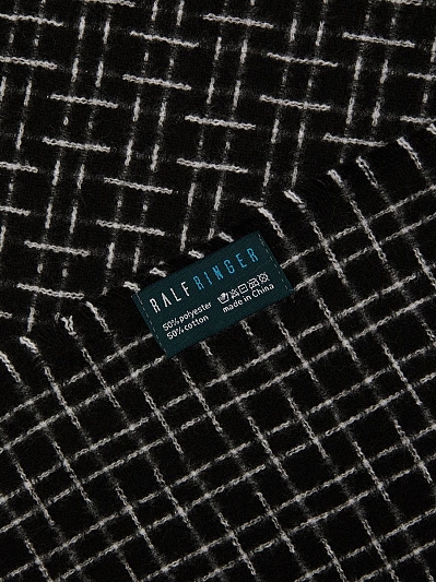 АУГШ108800 Палантин женск.Ralf Ringer50% полиэстер50%хлопок,68*180,черн