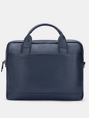 АУГС224700 Сумка мужская 380х290х70 нат.кожа синяя