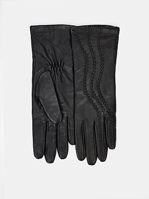 LB-0636-RF-black-6.5_Н Перчатки женские нат.кожа р.6,5 черные