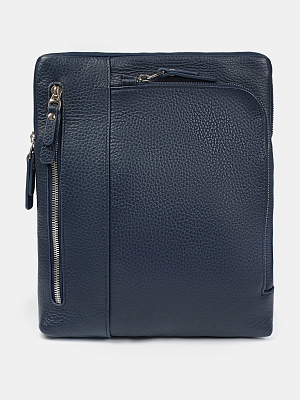 АУГС190600 Сумка мужская нат.кожа 290*220*30 синяя