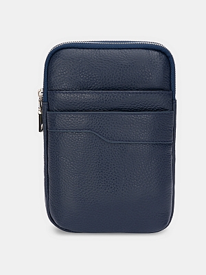 АУГС222400 Сумка мужская 140х210х40 нат.кожа синяя