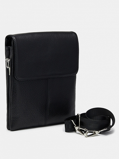 АУГС190400 Сумка мужская нат.кожа 220*255*150 черная