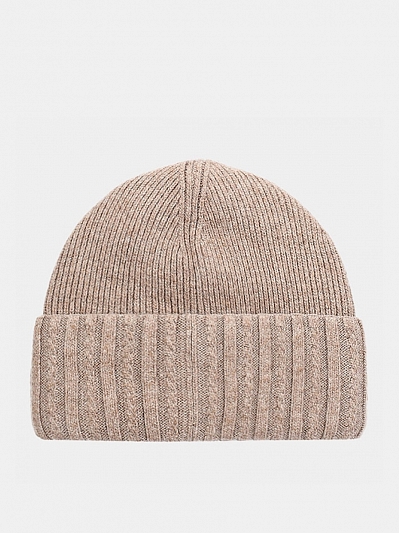 Шапка женская с ангорой, бежевая