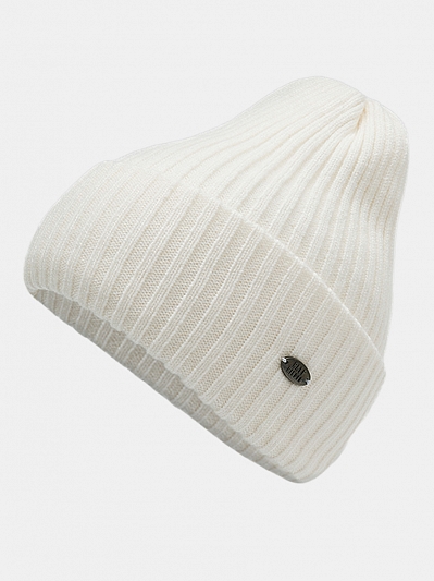 Шапка женская с шерстью и кашемиром, белая