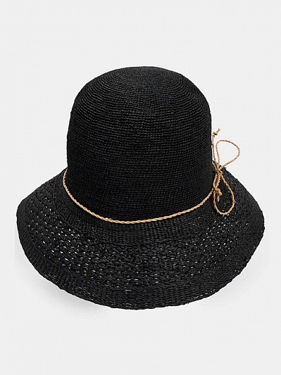 HatL0406-P-01_Н Шляпа женская 100% рафия р.57 черный