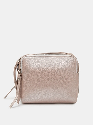 Сумка женская из натуральной кожи, розовая,  23*19*9