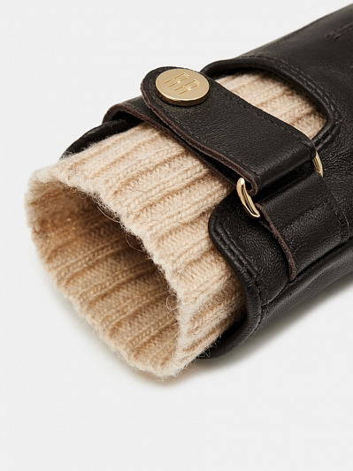LB-0981L-RF-brown/beige-7 Перчатки женские нат.кожа р.7 коричневый/бежевый